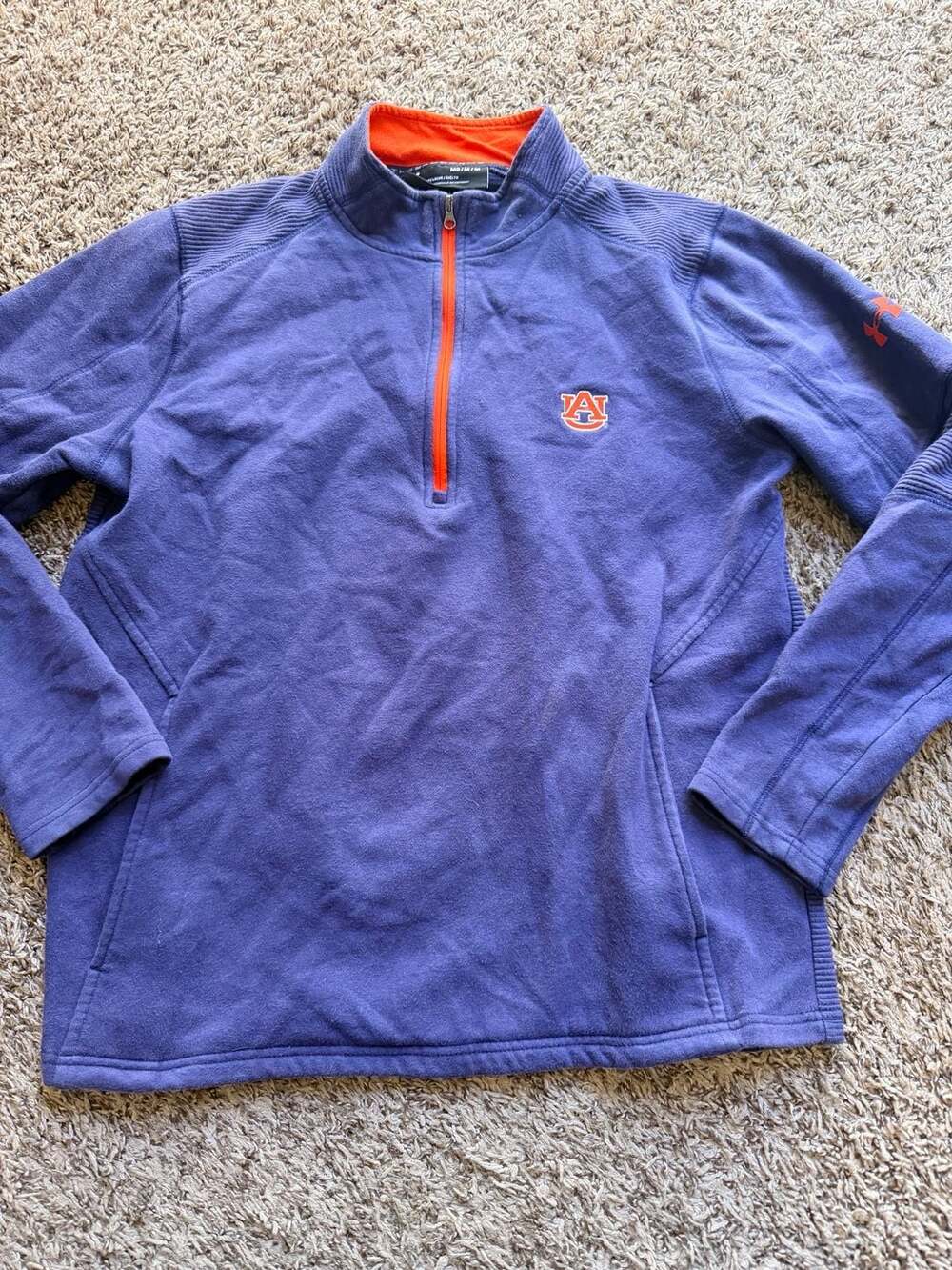 Under Armour Auburn Threadborne 1/4 Zip Pullover Size MD